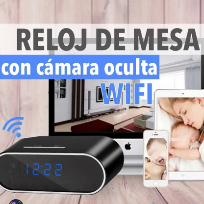 Cámara Espía en Reloj Despertador – Seguridad Discreta con WiFi y Visión Nocturna