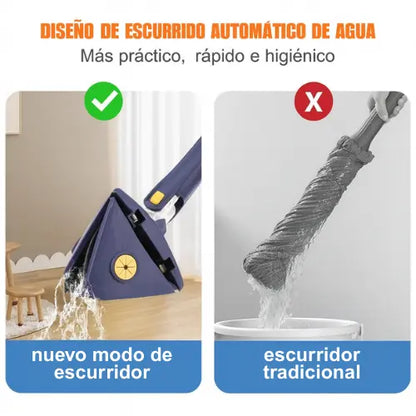 Trapeador Triangular 360° – Llega a Esquinas, Limpia sin Esfuerzo y en Toda Superficie