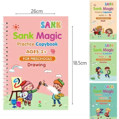 Set de Cuadernos Mágicos – 8 Libros de Caligrafía + 20 Minas de Tinta Mágica GRATIS