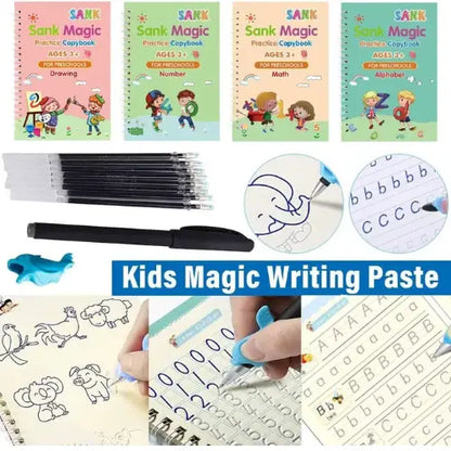 Set de Cuadernos Mágicos – 8 Libros de Caligrafía + 20 Minas de Tinta Mágica GRATIS