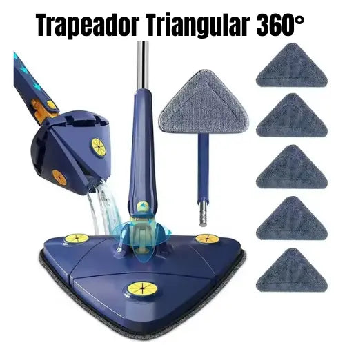 Trapeador Triangular 360° – Llega a Esquinas, Limpia sin Esfuerzo y en Toda Superficie