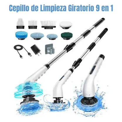 Cepillo de Limpieza Giratorio 9 en 1 – Limpia Más Rápido, Sin Esfuerzo y en Todas Partes