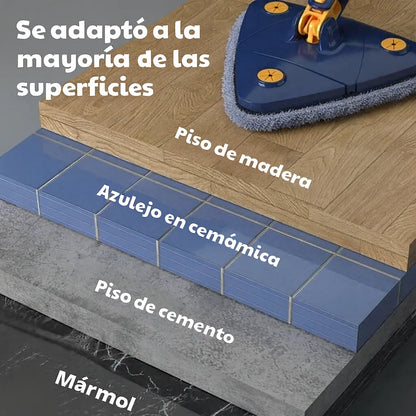 Trapeador Triangular 360° – Llega a Esquinas, Limpia sin Esfuerzo y en Toda Superficie