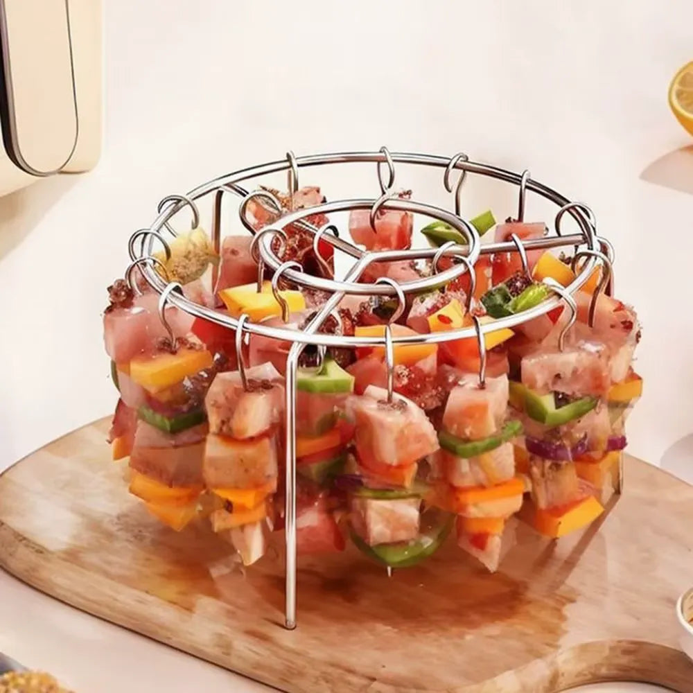 Parrilla para Air Fryer – 36 Ganchos de Acero Inoxidable