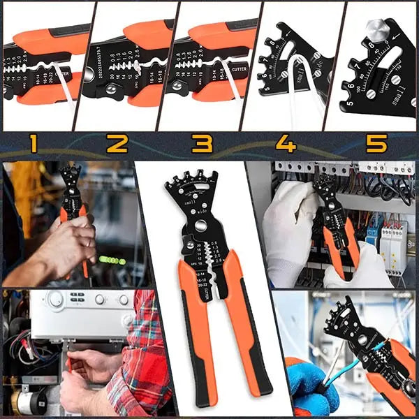 Alicate Pelador de Cables 5 en 1 – Precisión y Multifuncionalidad en tus manos